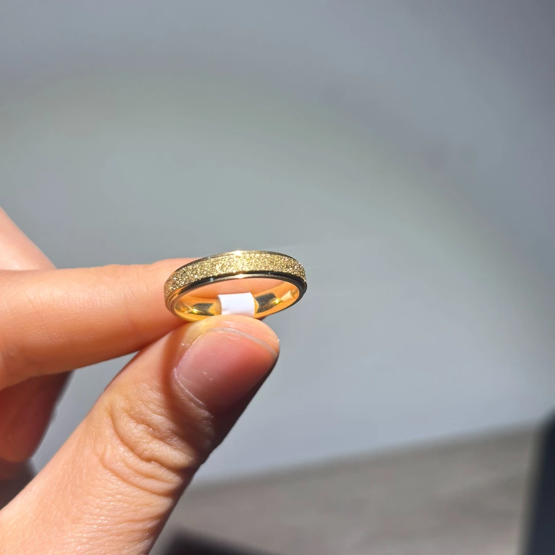 A204轻奢磨砂满天星素面戒指