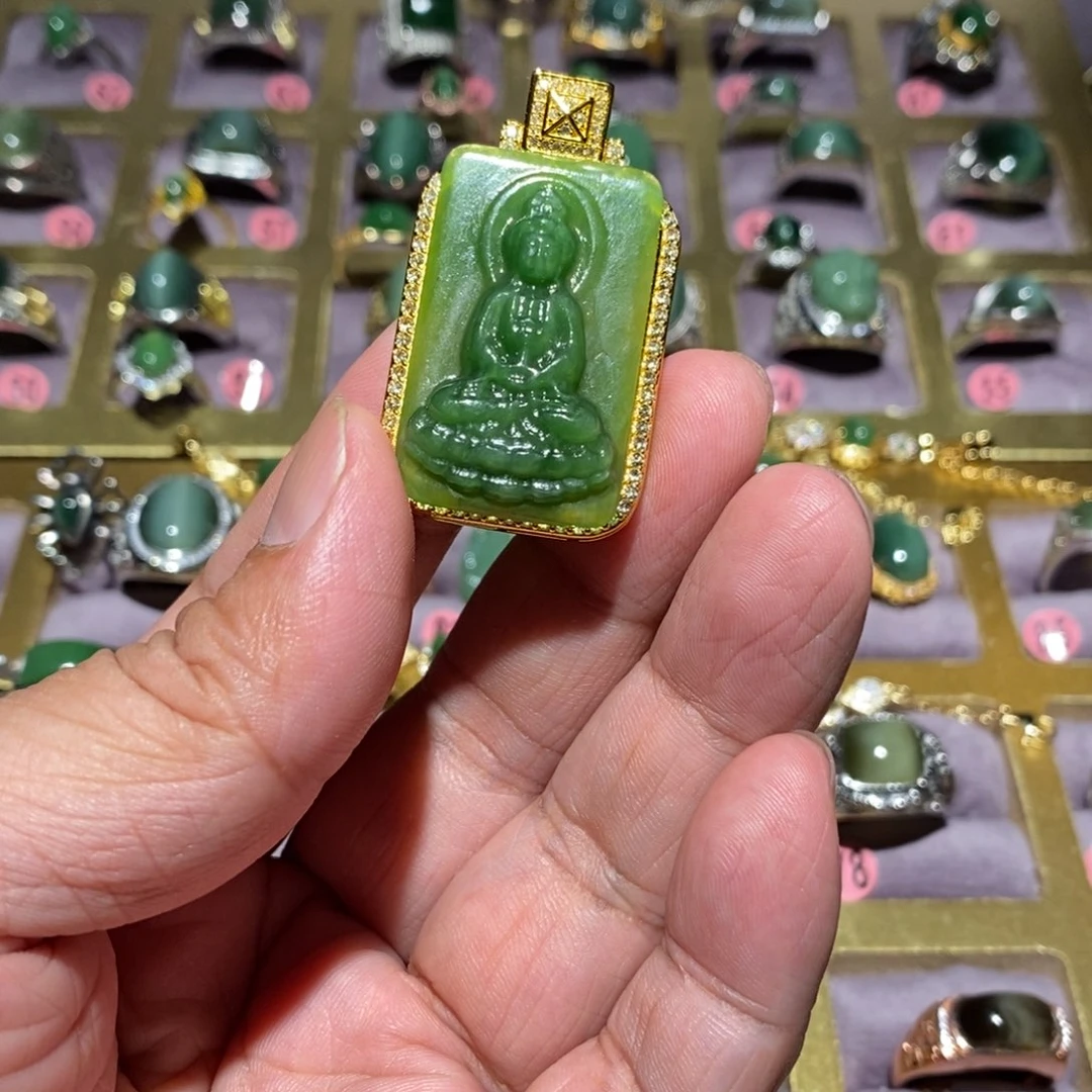 和田玉（碧玉）未镶嵌颈饰汇****心