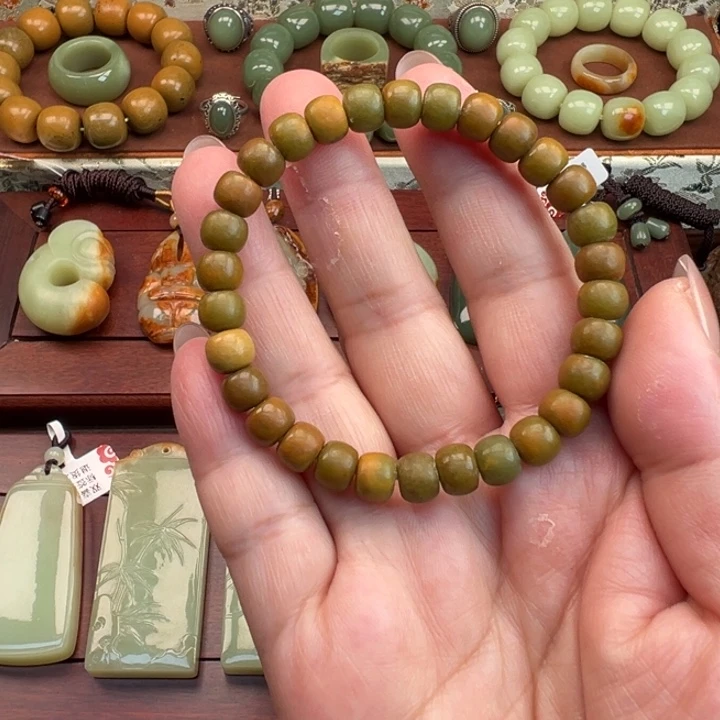 岫岩河磨玉（透闪石质玉）未镶嵌手链