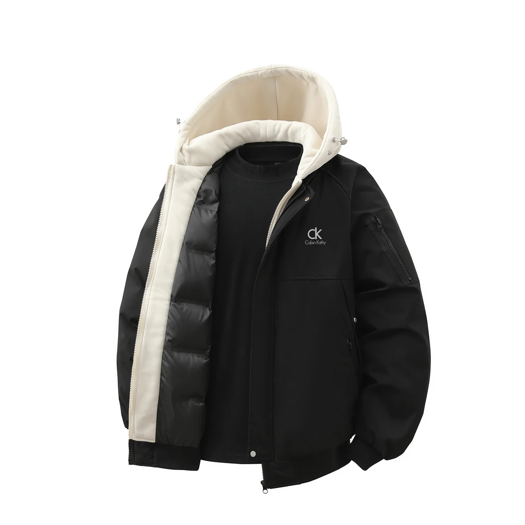 【品牌撤柜清仓】棉服男冬季连帽加厚高品质美式休闲假两件棉衣外套