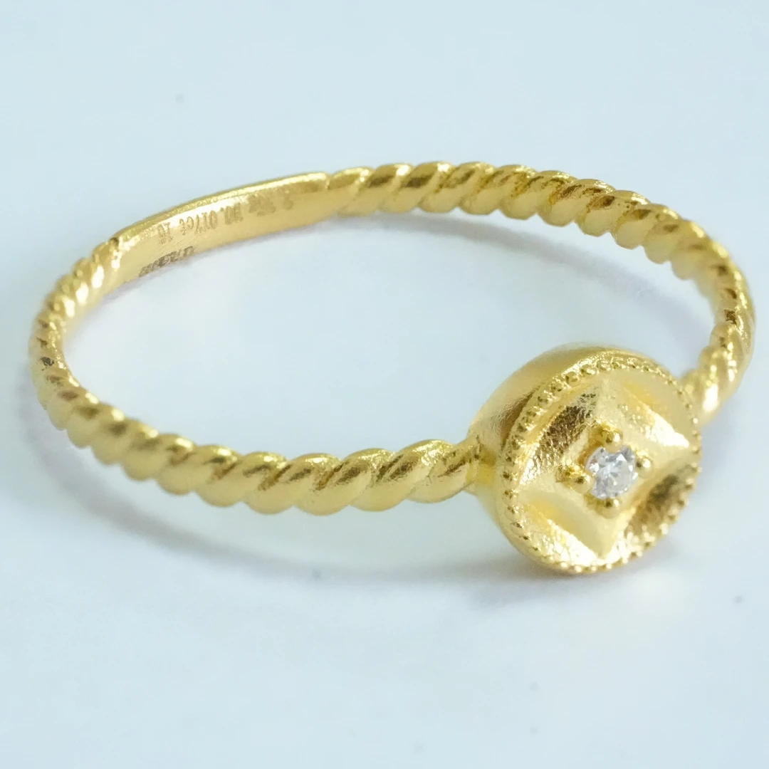 足金小铜钱时尚戒指