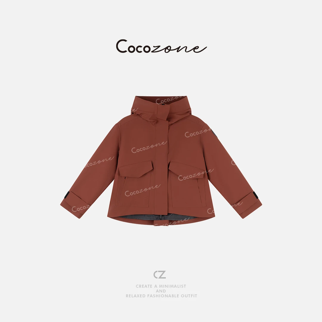 COCO ZONE 刘一一“恩和户外” 连帽方贴袋短风衣外套 CD2A1493