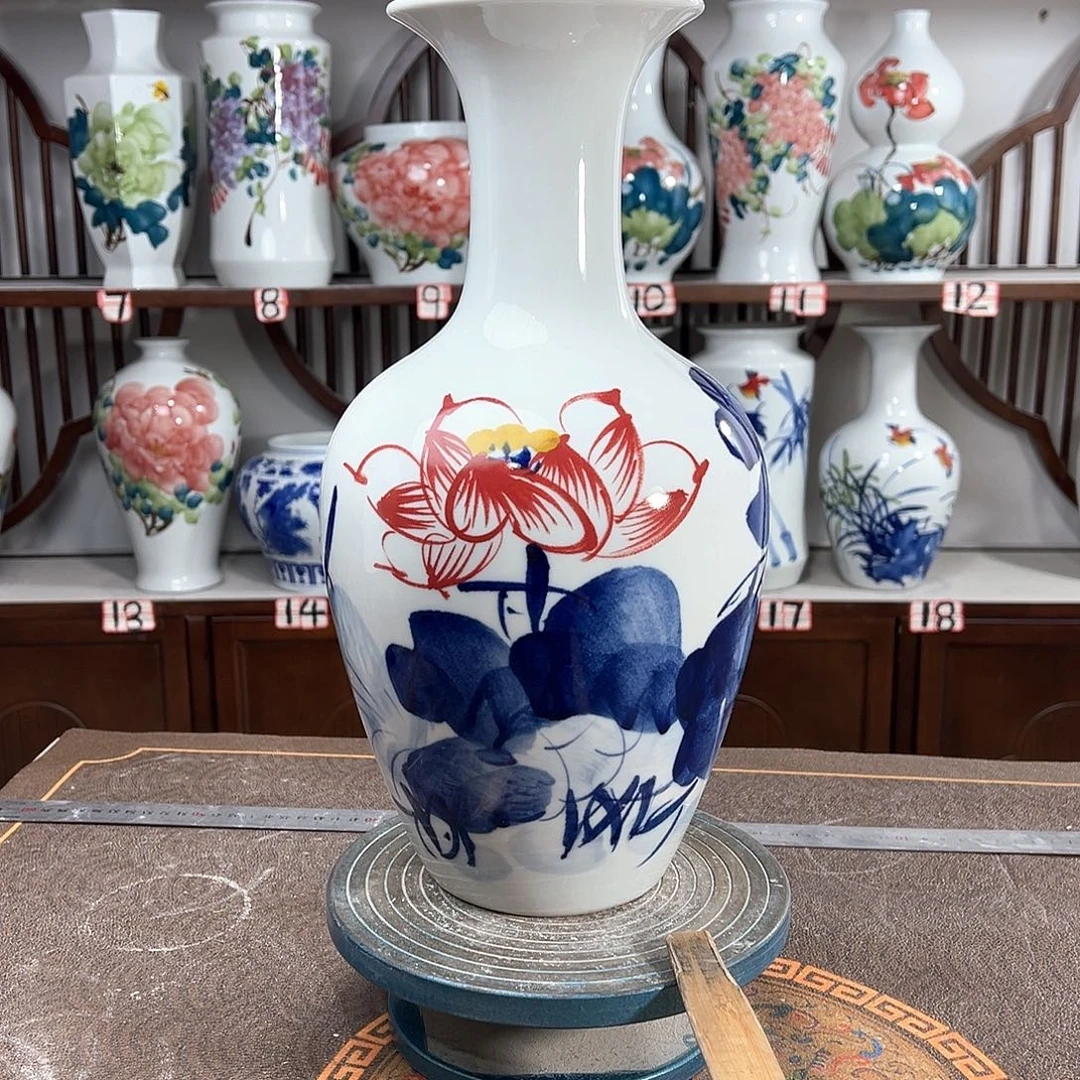 摆件景德镇陶瓷棒荷花