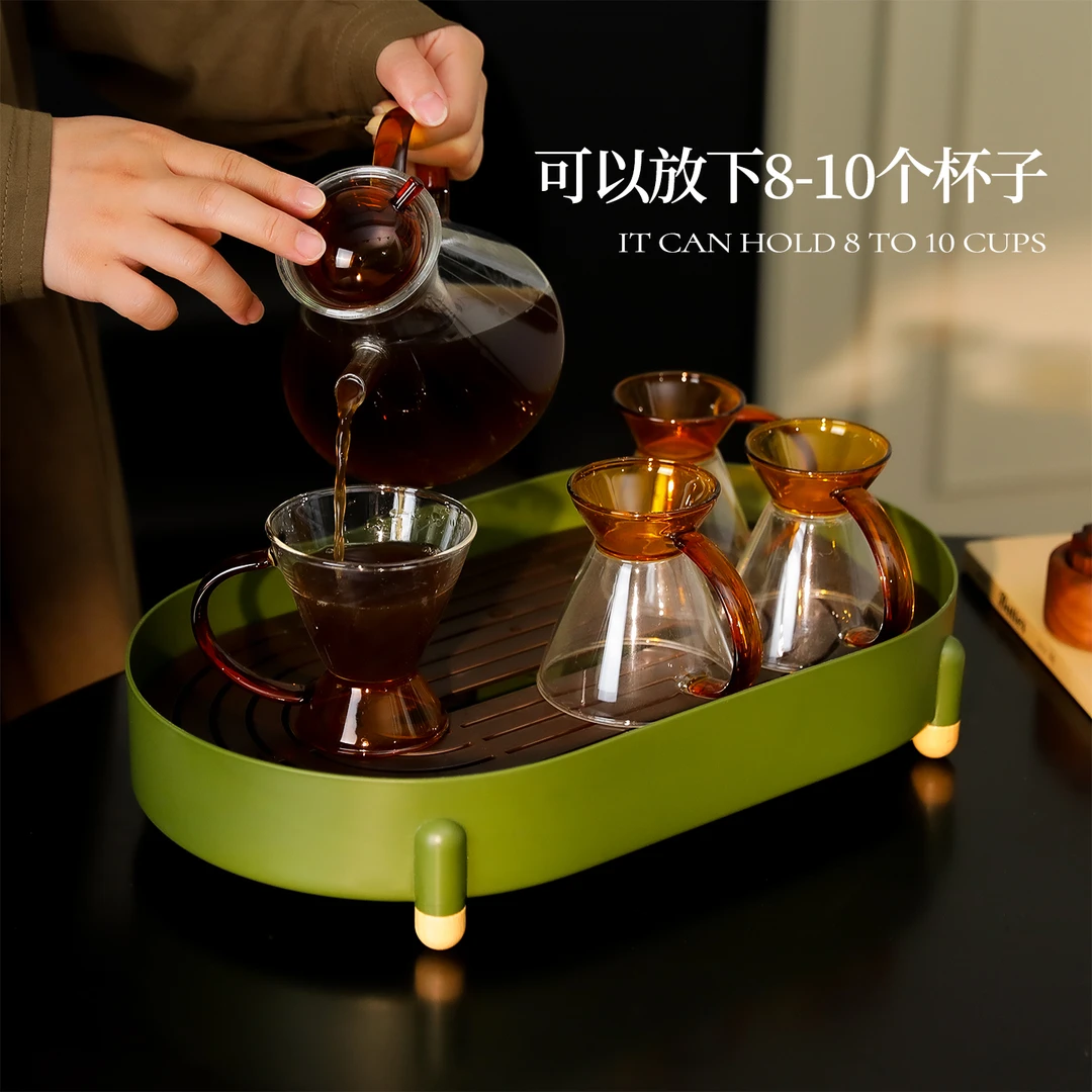 沥水茶盘2025新款家用托盘轻奢现代高级感碗盘水杯水果盘托年轻人