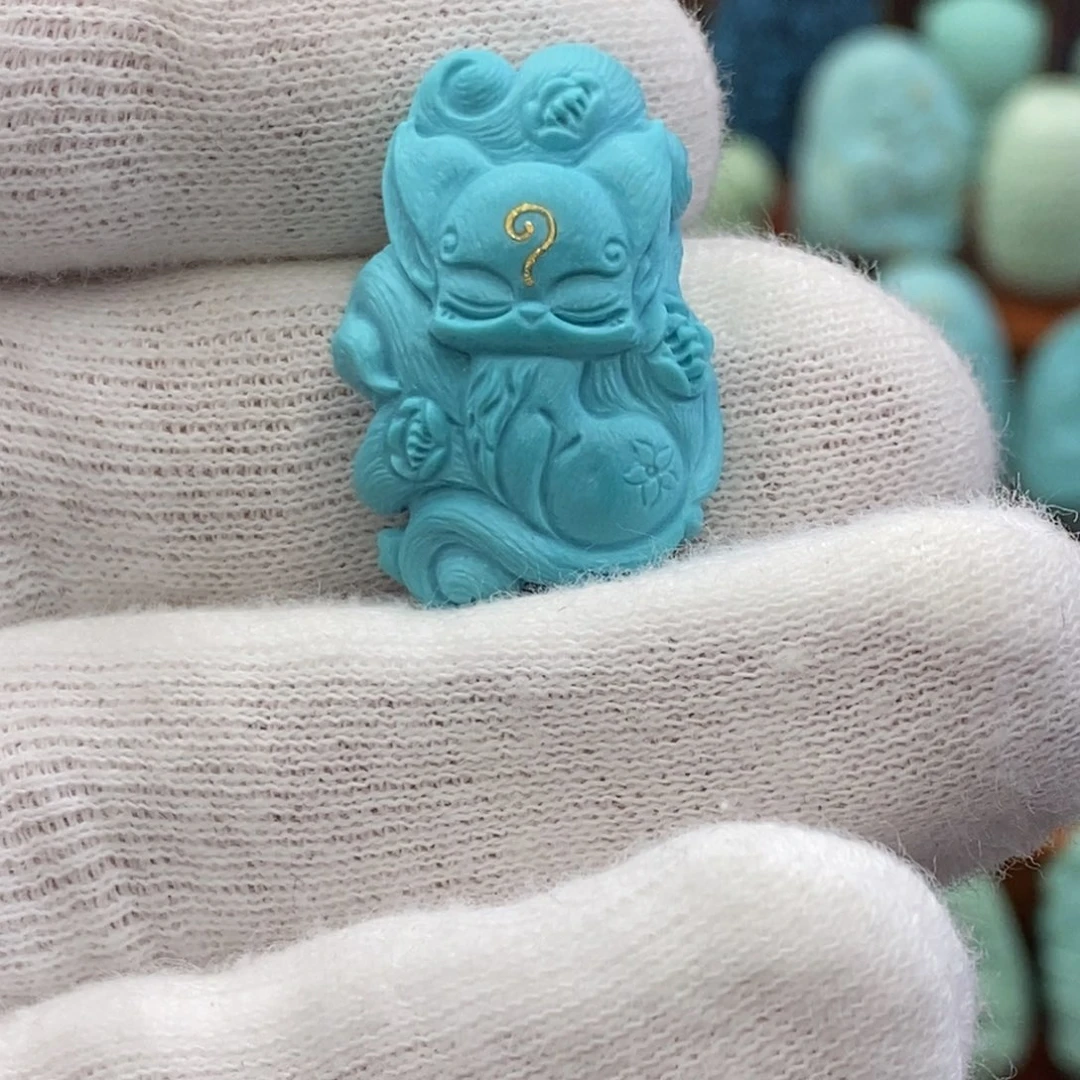 绿松石18K金镶嵌珠宝奇石