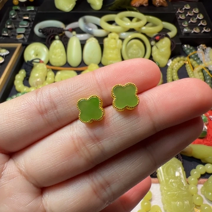 和田玉（碧玉）颈饰银S925镶嵌