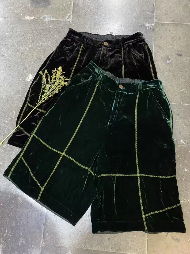 依梦分享-古澜木3682（桑蚕丝+丝）半松紧腰中裤 长63围130