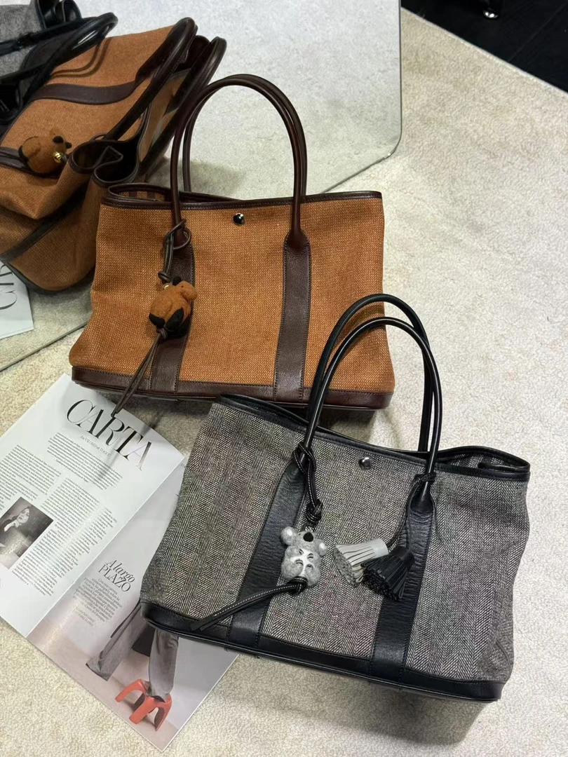 【布帆无恙】36cm帆布花园手提包