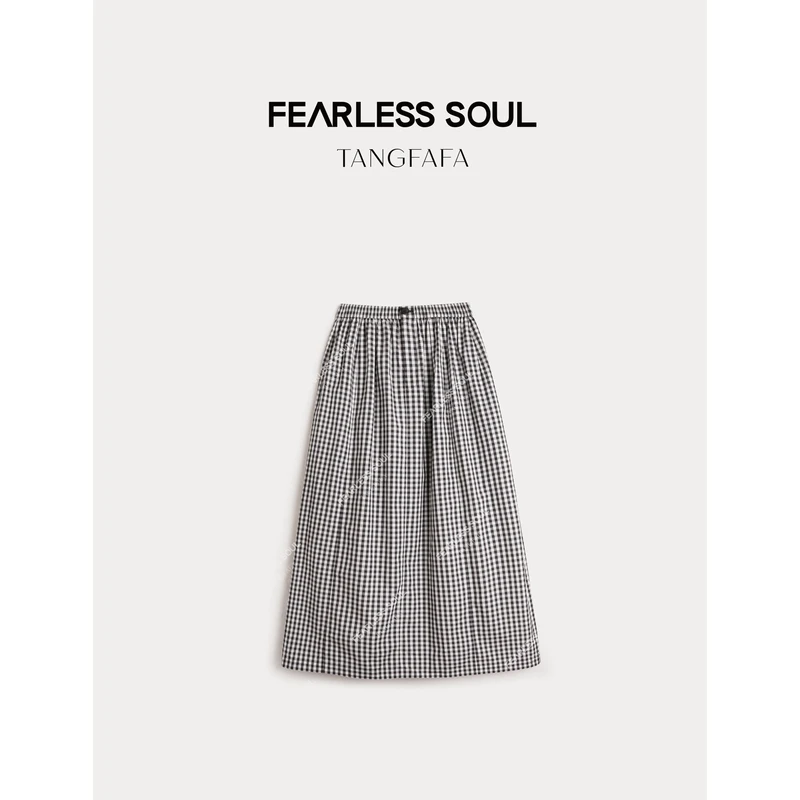 TFF X FS 日本进口面料经典的黑白格纹半身裙 825FK304 %