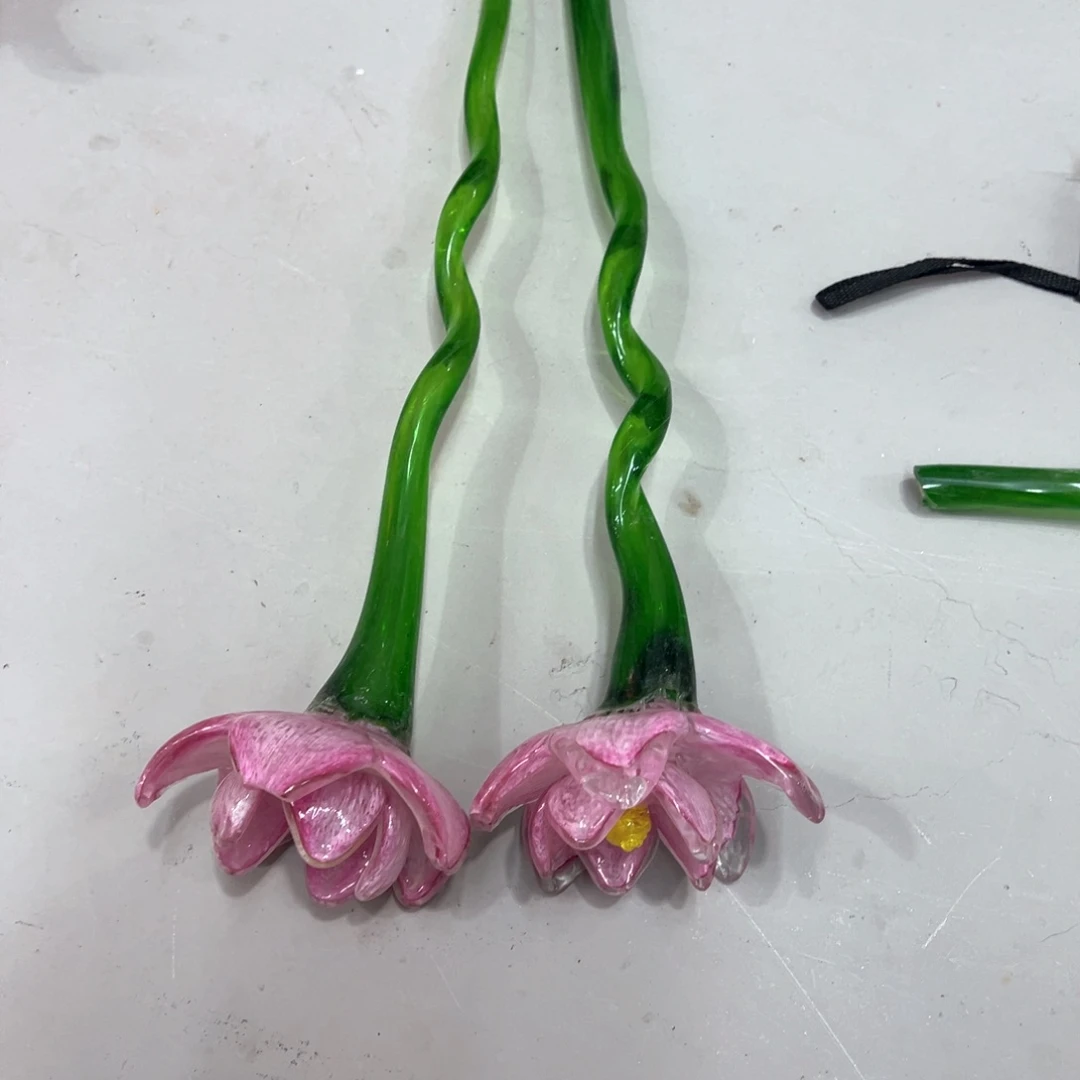 永***恒手工艺品琉璃微瑕一对夜光花磨好发货