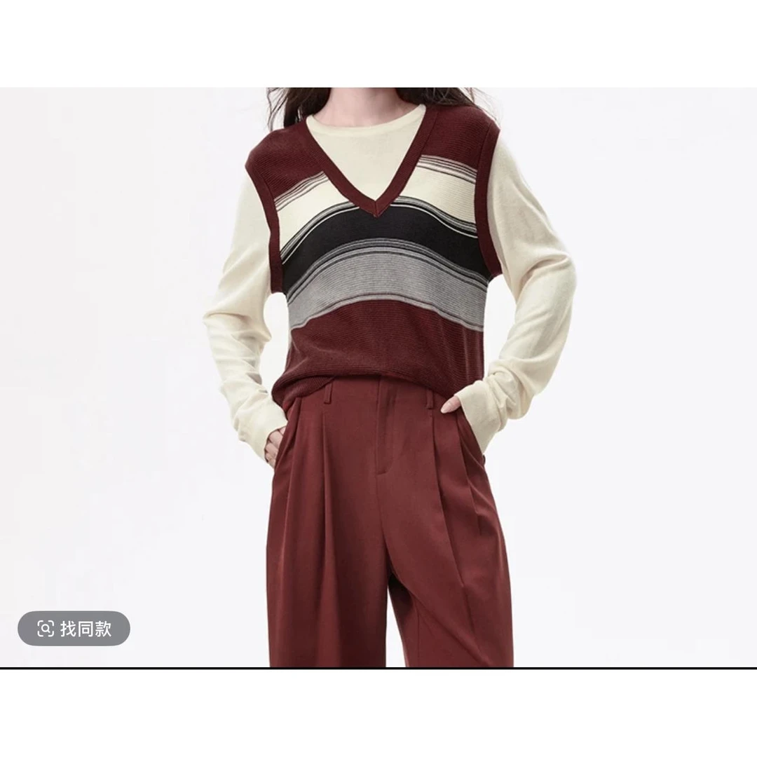 学院风套头马甲毛衣女冬季新款时尚百搭针织衫