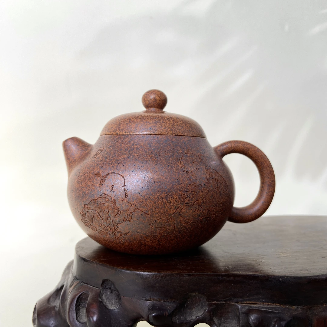 宜兴手工紫砂陶 （方开明）230cc茶壶GS4222-21
