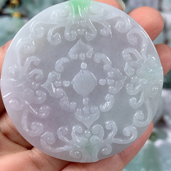 颈饰未镶嵌翡翠花开富贵两面工艺福利