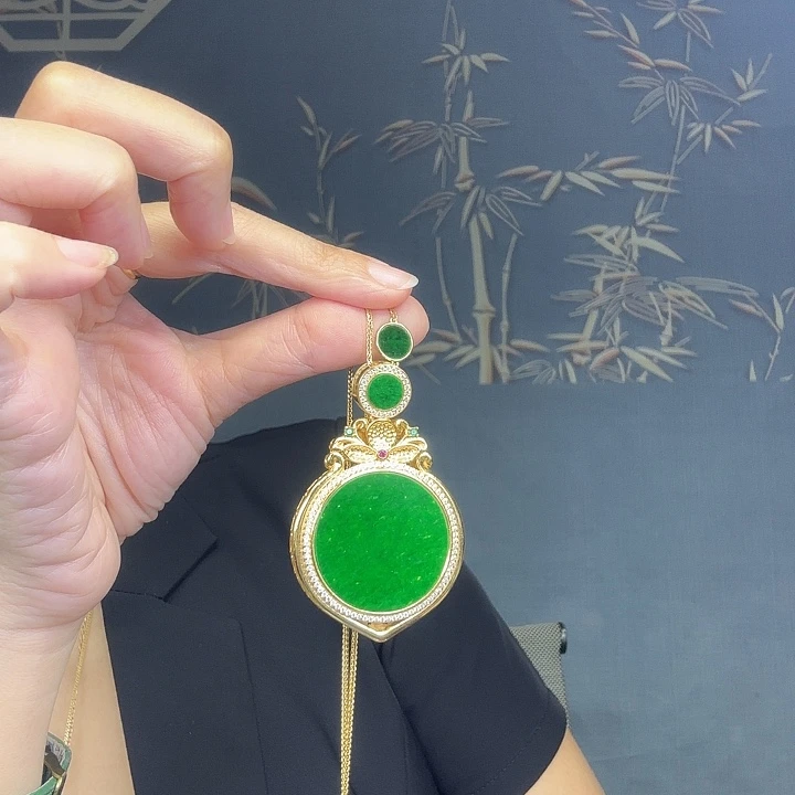 翡翠银S925镶嵌吊坠(赠链)特价