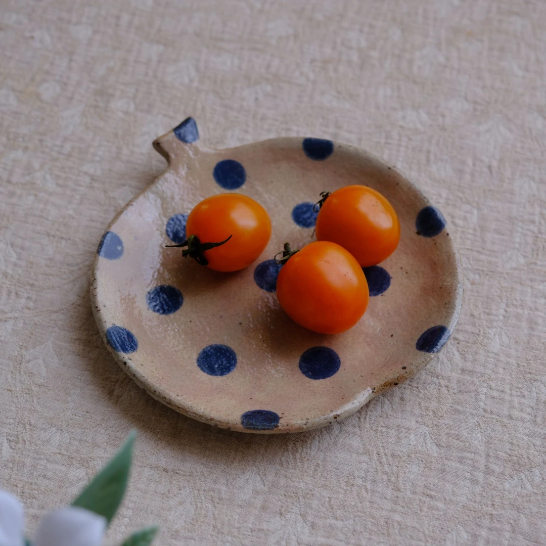 小喜宅 麋鹿斑点石榴盘（直径约15cm）