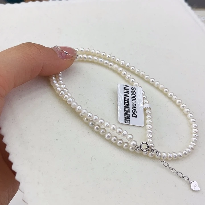 淡水珍珠颈饰银S925镶嵌➕3.4