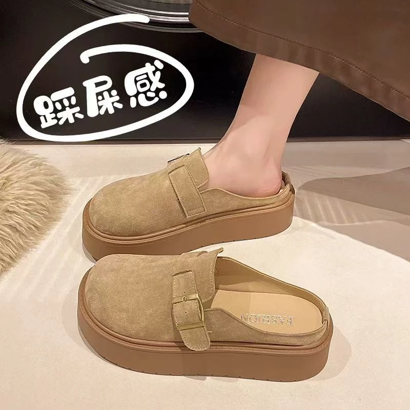 【保国女鞋】贵人颜厚底舒适软底舒适半包勃肯鞋（8010）