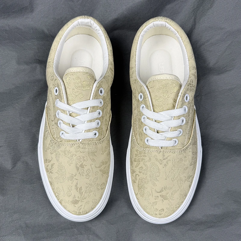 夏季男鞋女鞋情侣香槟色2025帆布鞋防臭新款休闲大码板鞋潮流小众