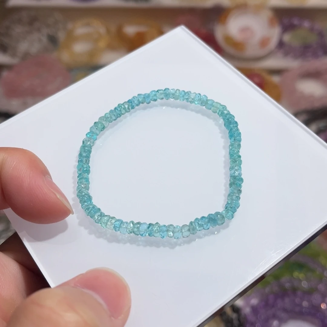 未镶嵌水晶手链4m蓝磷灰单圈