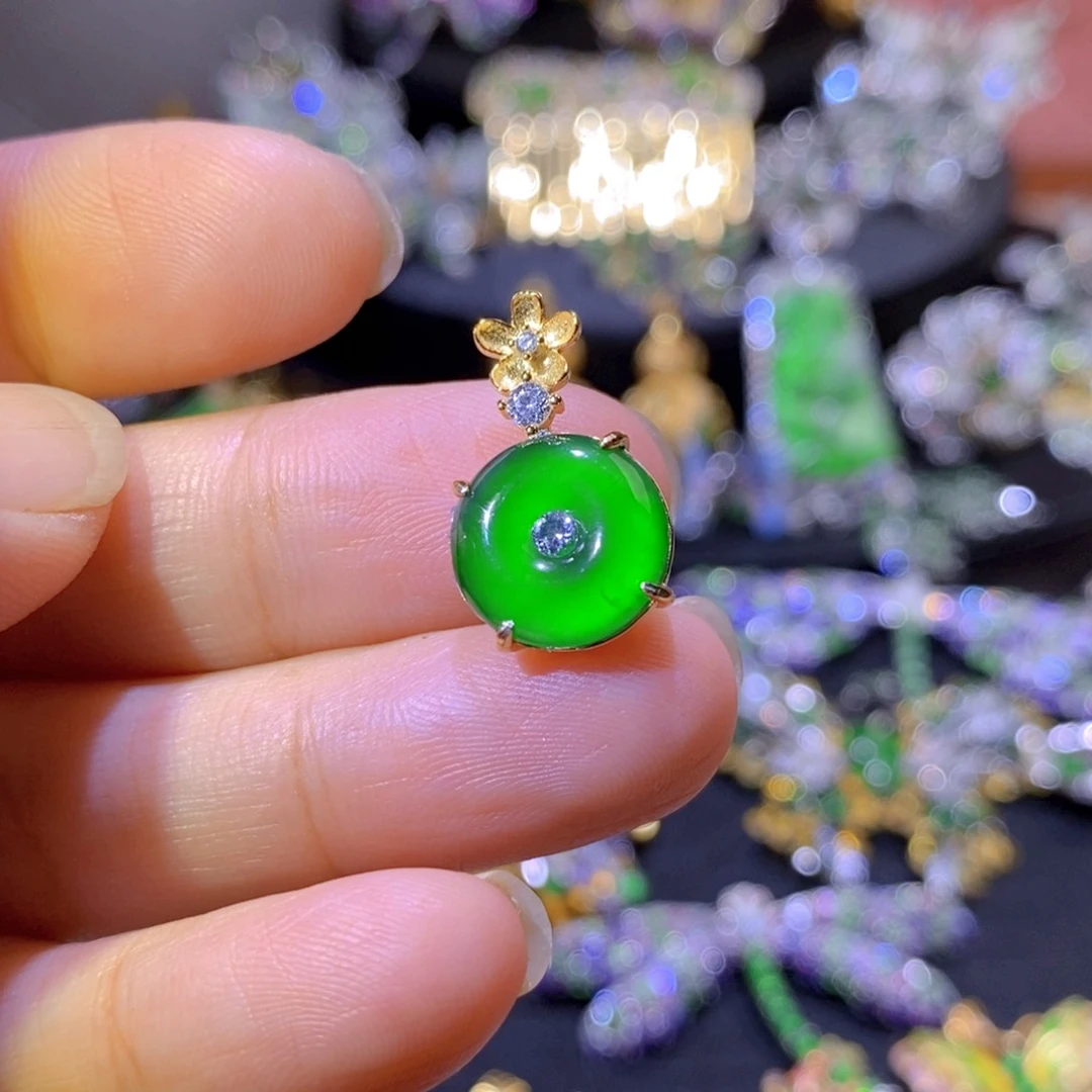 翡翠银S925镶嵌项圈