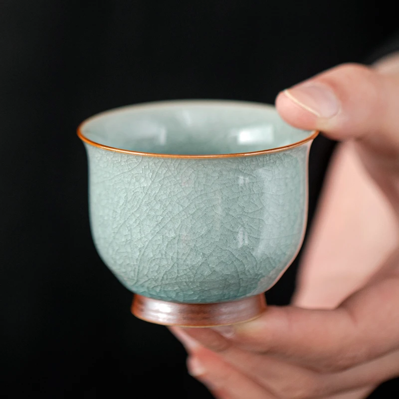 冰花功夫单个茶杯主人杯男女士专用泡茶个人杯家用客厅陶瓷