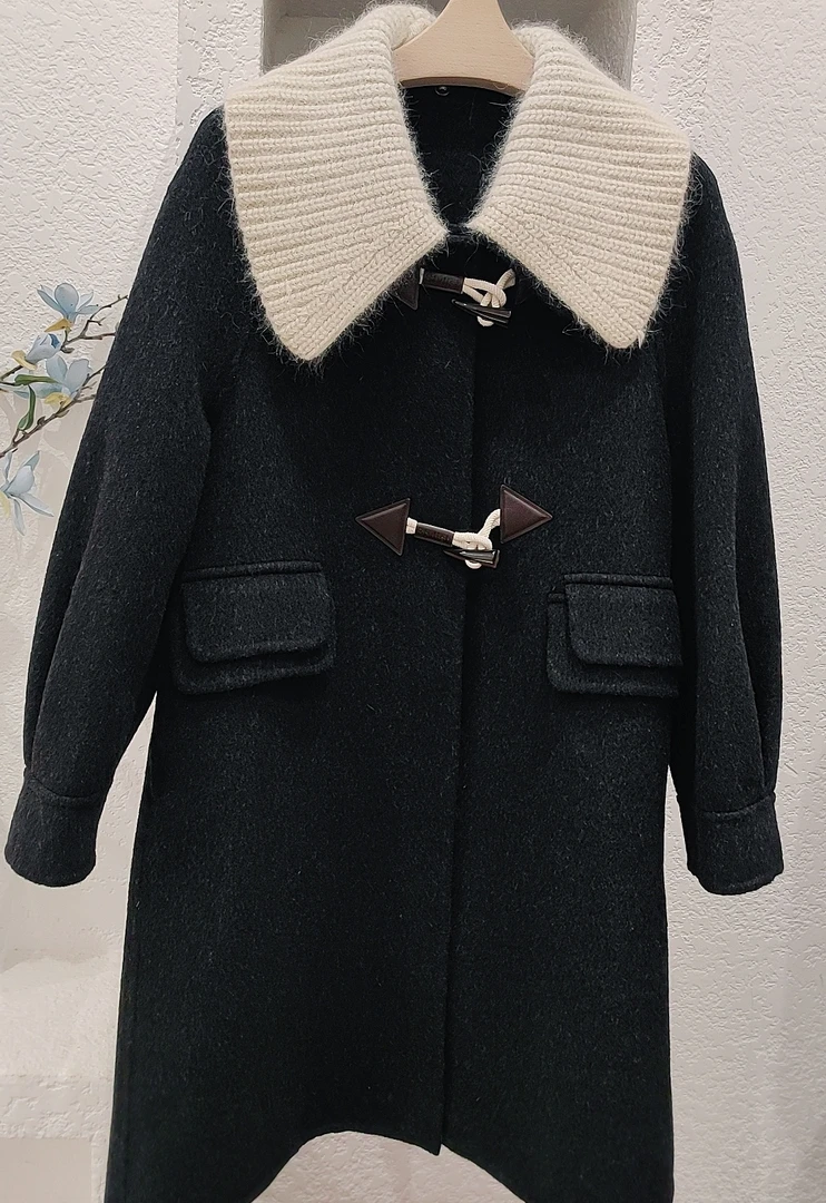 【春季新款】好物上新23170韩版宽松气质时尚通勤百搭双面羊毛大衣