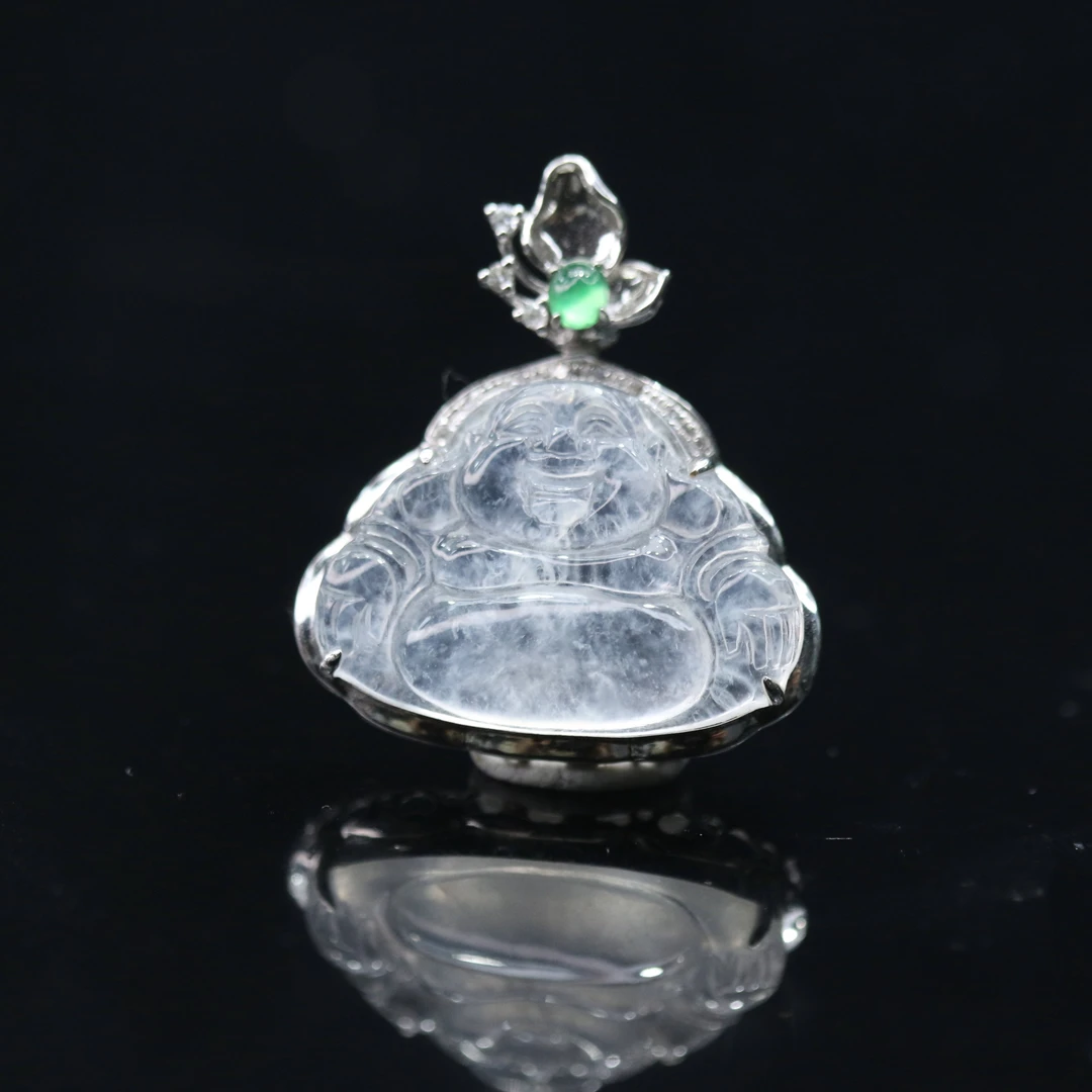 FC10天然缅甸翡翠A货18k佛公吊坠/400279/保利厦门拍卖