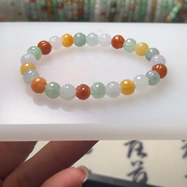 荔***点未镶嵌手串翡翠翡翠