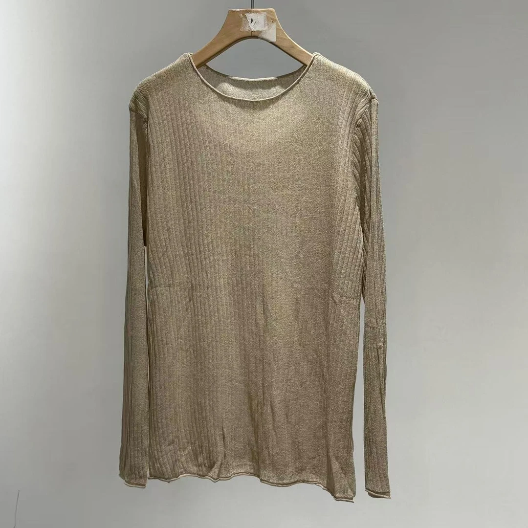 新款套头圆领时尚舒适休闲百搭长袖针织圆领上衣