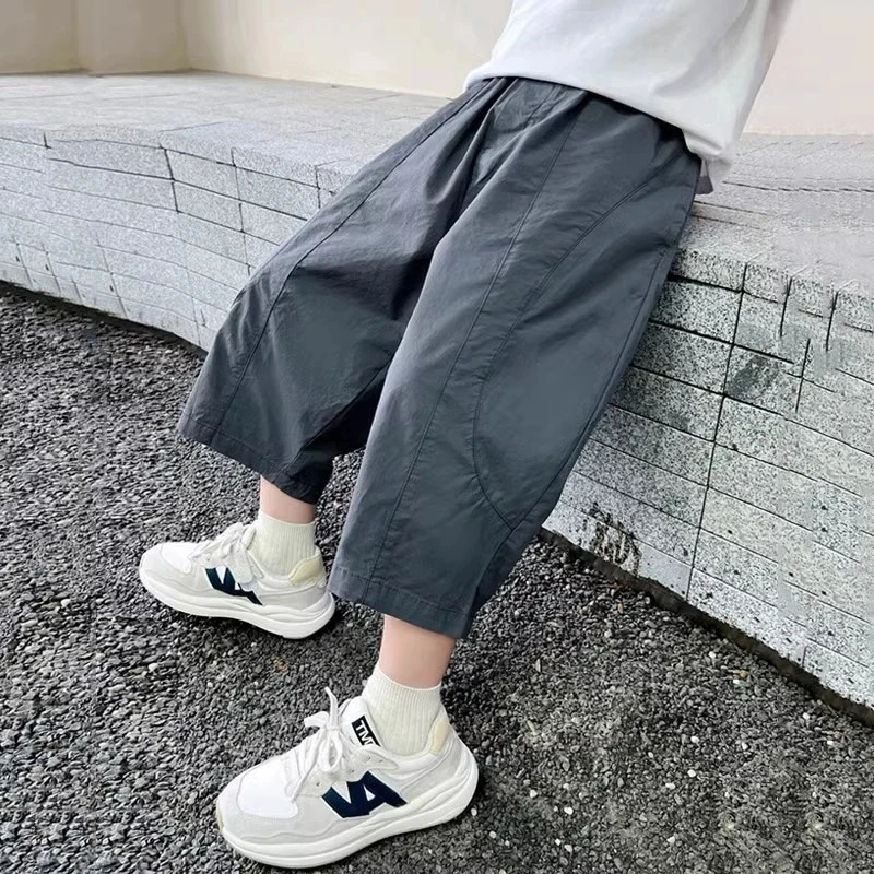男童裤子夏季薄款儿童夏款男孩炸街痞帅休闲七分裤宽松潮帅气时髦