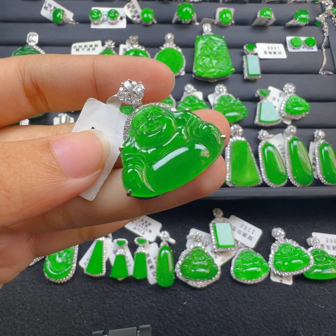 翡翠银S925镶嵌颈饰