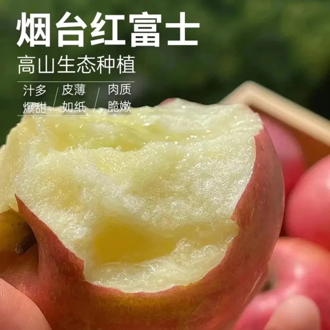 烟台栖霞红富士苹果新鲜脆甜多汁当季水果产地直发