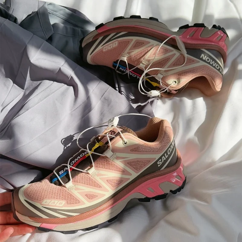 SALOMON/萨洛蒙XT-6 粉棕桃花心玫瑰 低帮户外徒步休闲鞋  477373