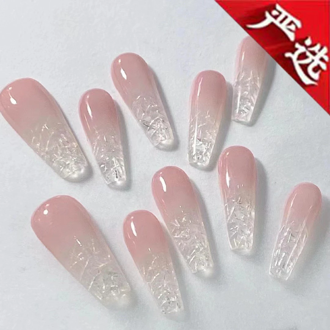 新款【草莓碎冰冰】HEYA重工简约轻奢纯手工穿戴甲