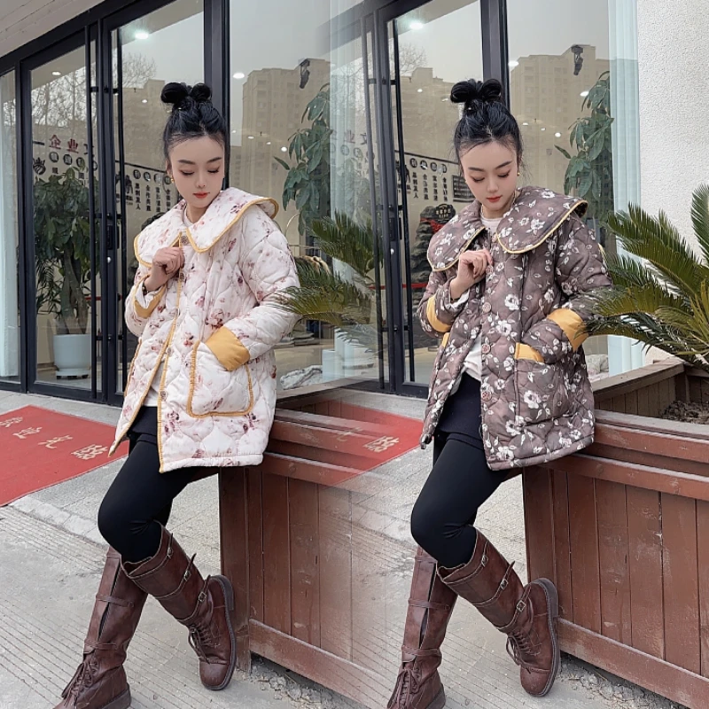 【李丽原创轻奢】新款女士时尚睡袍中长款睡衣三层加绒加厚冬季保