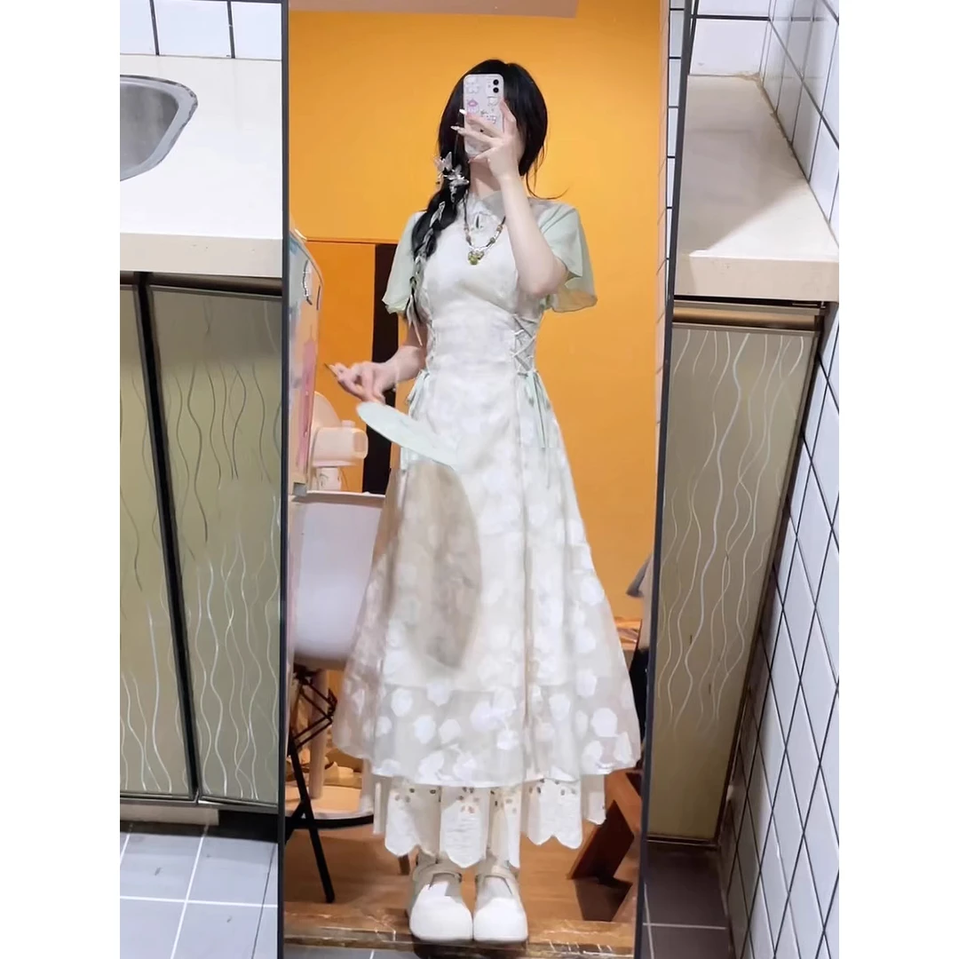 新中式改良旗袍年轻款连衣裙夏季2025新款国风禅意裙子