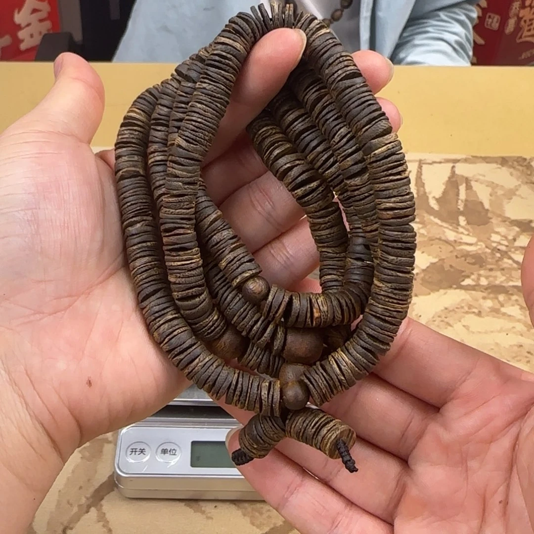沉香手串白棋沉水片珠多样性发货1条44克