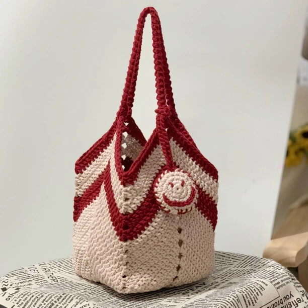 蔡依林同款菜篮子材料包雪妃尔2mm圆股纱编织包DIY材料包非成品