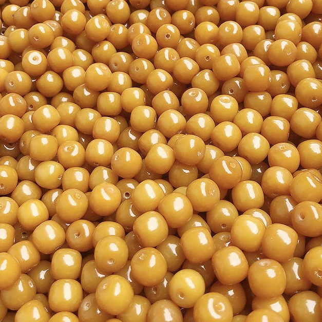 【橘黄干磨】13mm天然菩提根干磨桶珠风化老籽