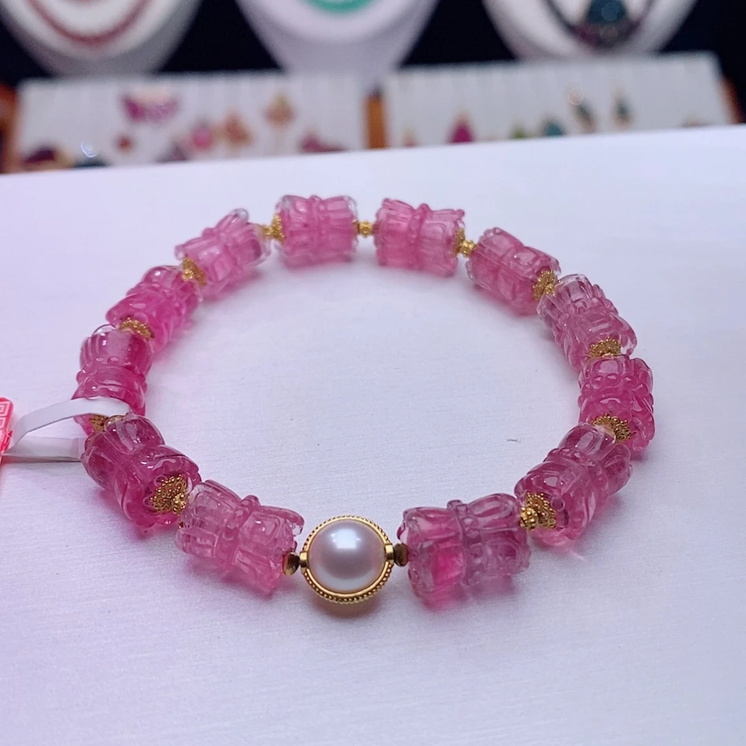 碧玺手链18K金镶嵌碧玺手链