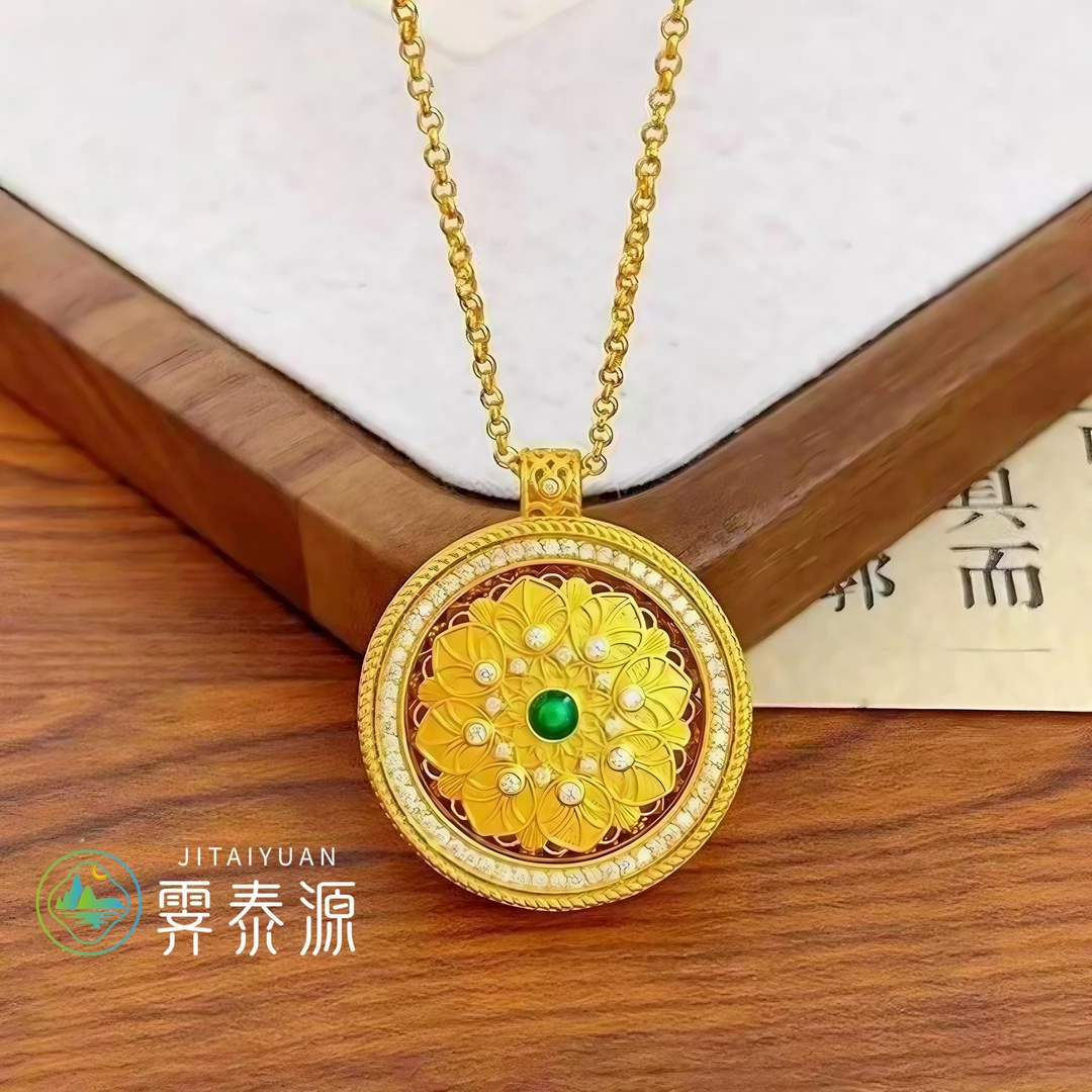 合金项链 珠宝精美时髦复古风日奢风国风八宝罗盘