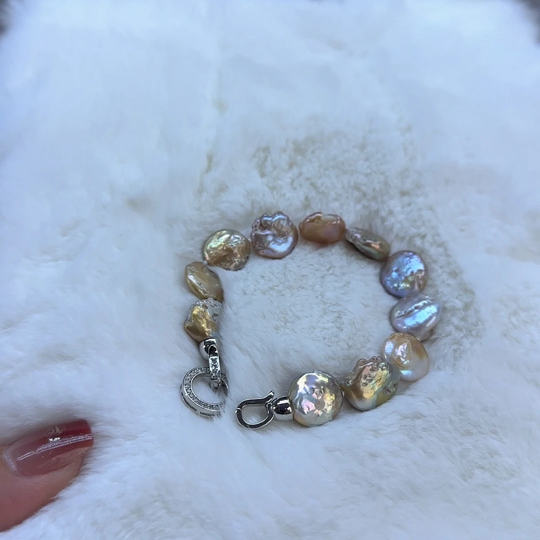 银S925镶嵌项链定制多样性发货发其一13淡水珍珠