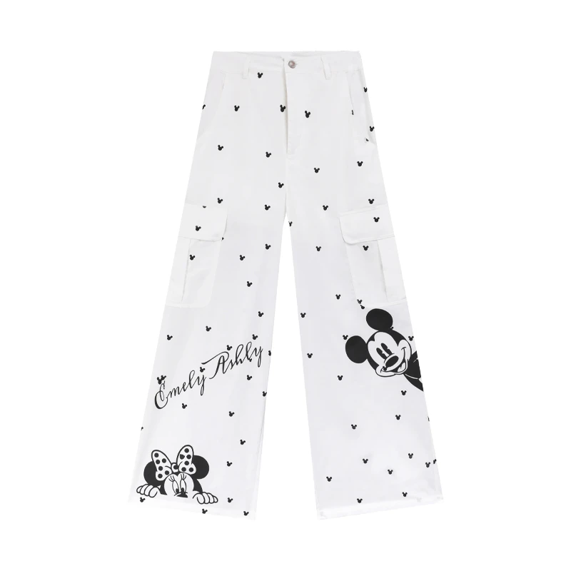 RACK63101纯色裤子拉链潮流卡通印花水洗长裤男女同款时尚百搭