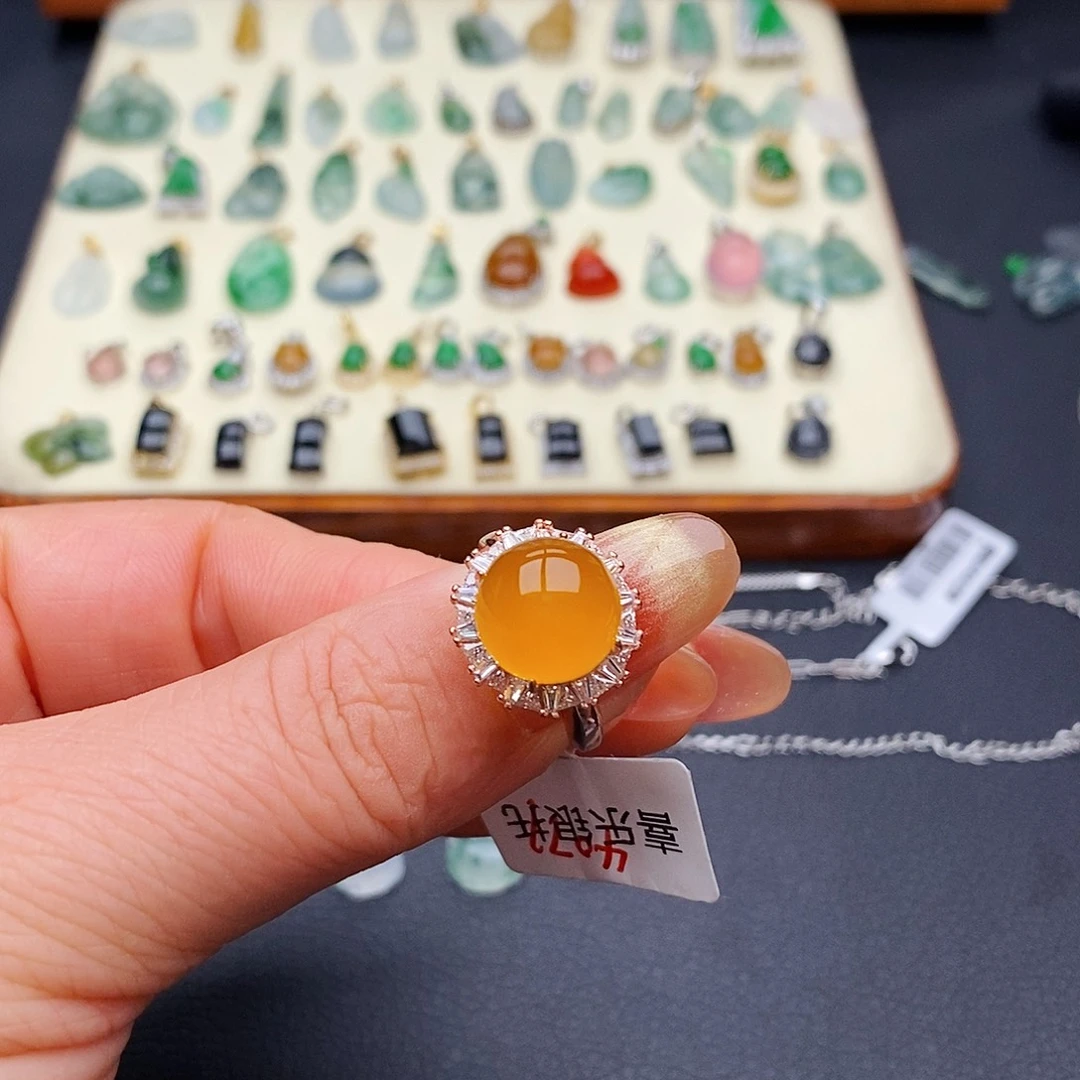 银S925镶嵌戒指玛瑙/玉髓