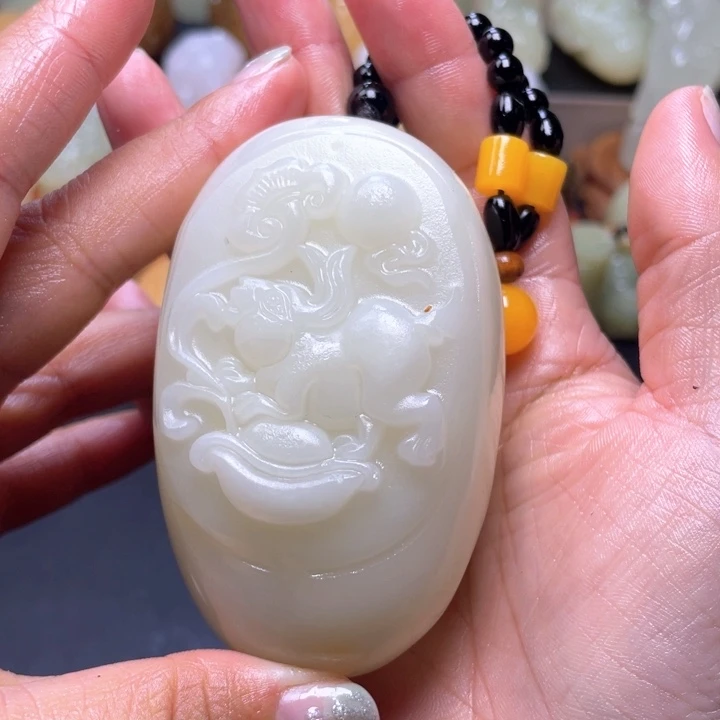 石材方解石手把件