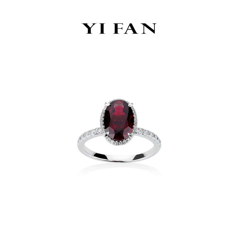 925银合成锆石戒指 一梵  1030-时尚气质百搭经典红鸽子蛋微镶戒