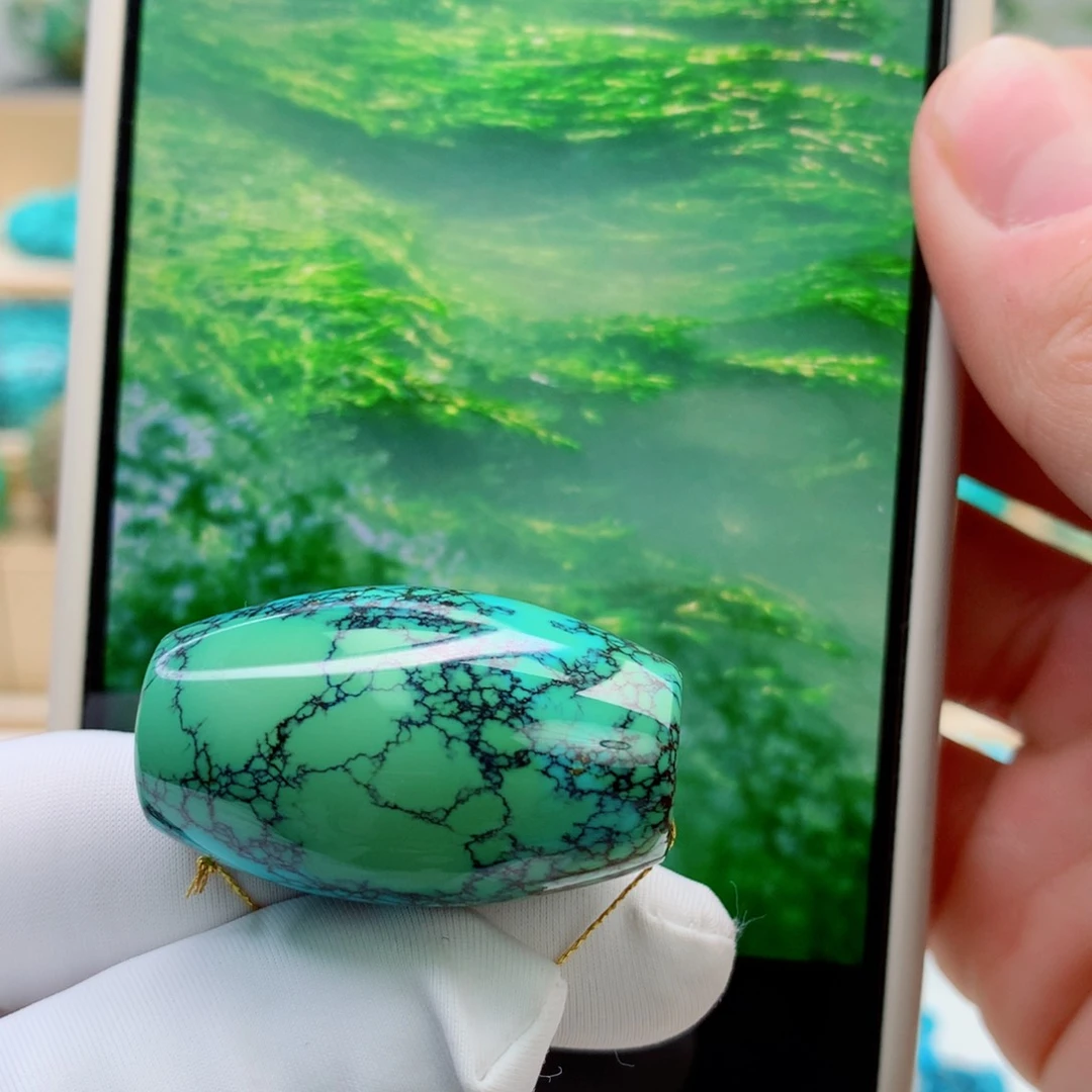 未镶嵌绿松石吊坠(不含链)水草纹桶珠