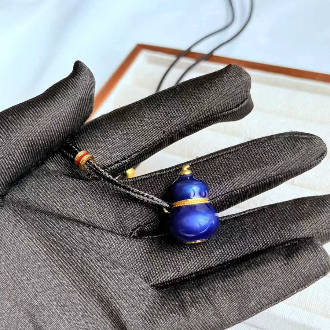 米梵缇 铜布艺项链 新中式珐琅彩色蓝葫芦气质百搭颈链女