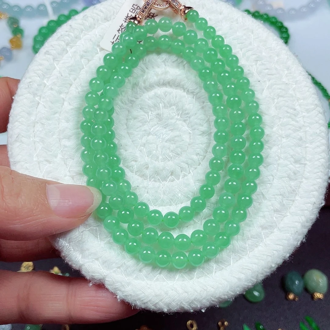 翡翠未镶嵌手链天然缅甸翡翠A货卡5