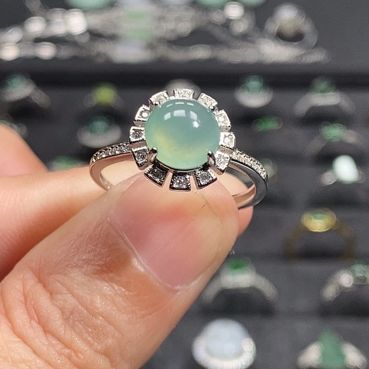 翡翠银S925镶嵌戒指